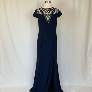 Adrianna Papell Sequined Side Slit Evening Gown